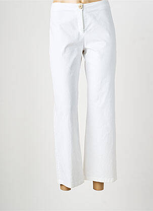 Pantalon 7/8 taille élastique taille normale blanc INDIES femme