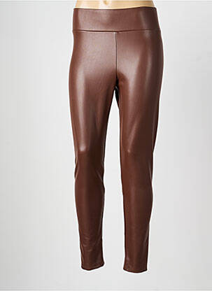 Legging tissage simili-cuir taille normale marron FRANK LYMAN femme