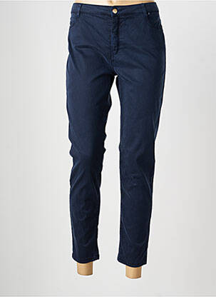 Pantalon 7/8 tissage popeline taille normale bleu BARILOCHE femme
