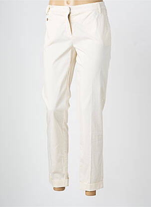 Pantalon chino tissage popeline taille normale beige MANILA GRACE femme