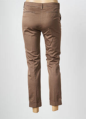 Pantalon chino tissage popeline taille normale marron MANILA GRACE femme