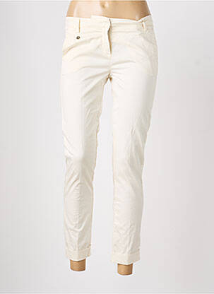 Pantalon chino tissage popeline taille normale beige MANILA GRACE femme