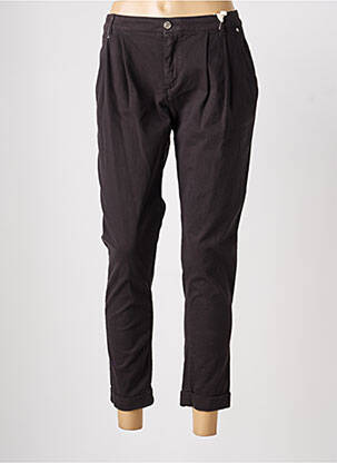 Pantalon chino tissage popeline taille normale marron MANILA GRACE femme