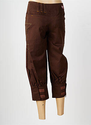 Pantacourt taille haute taille haute marron ZNJ femme