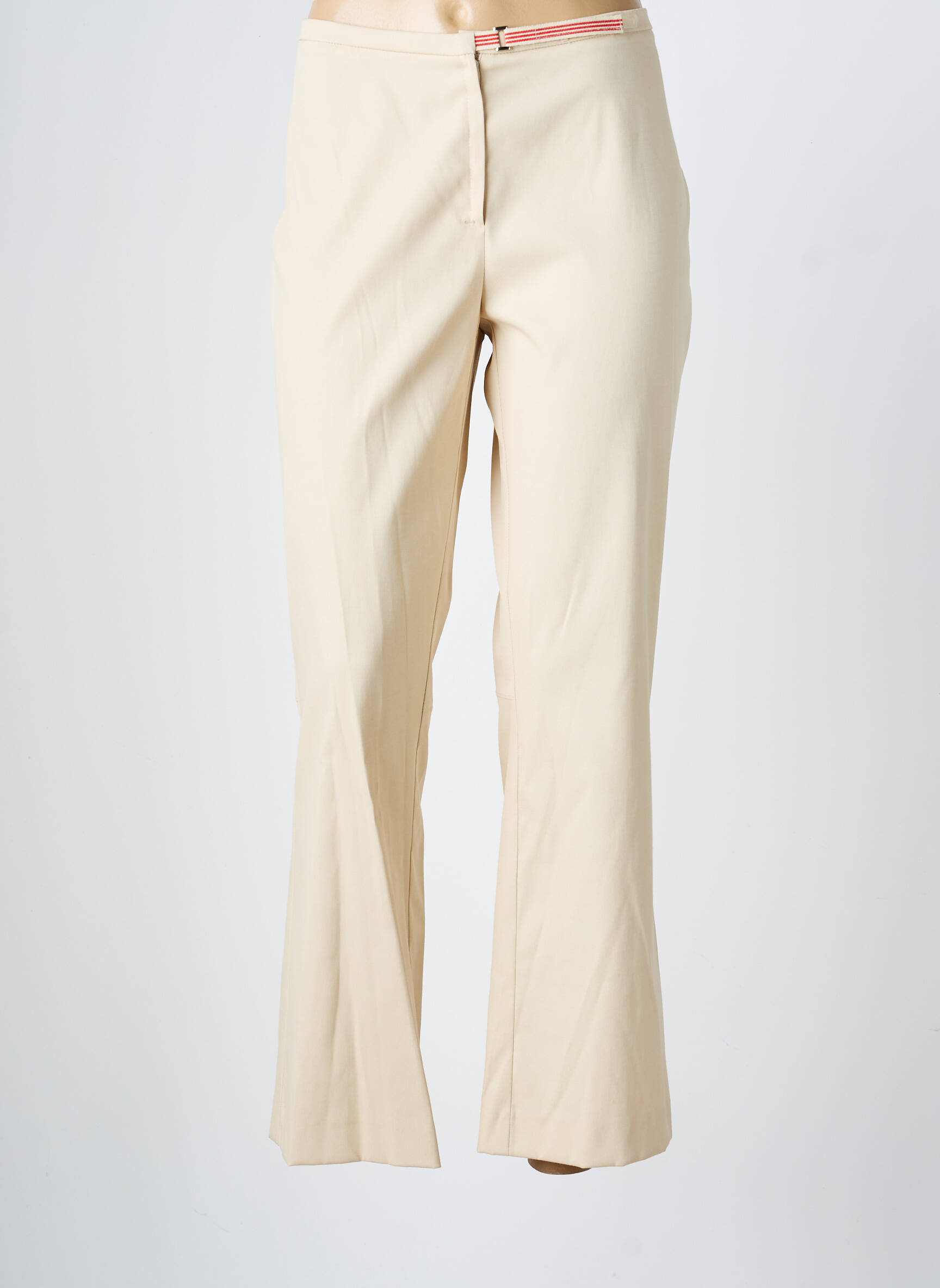 Pantalon flare taille normale taille normale beige LAURA LINDOR femme