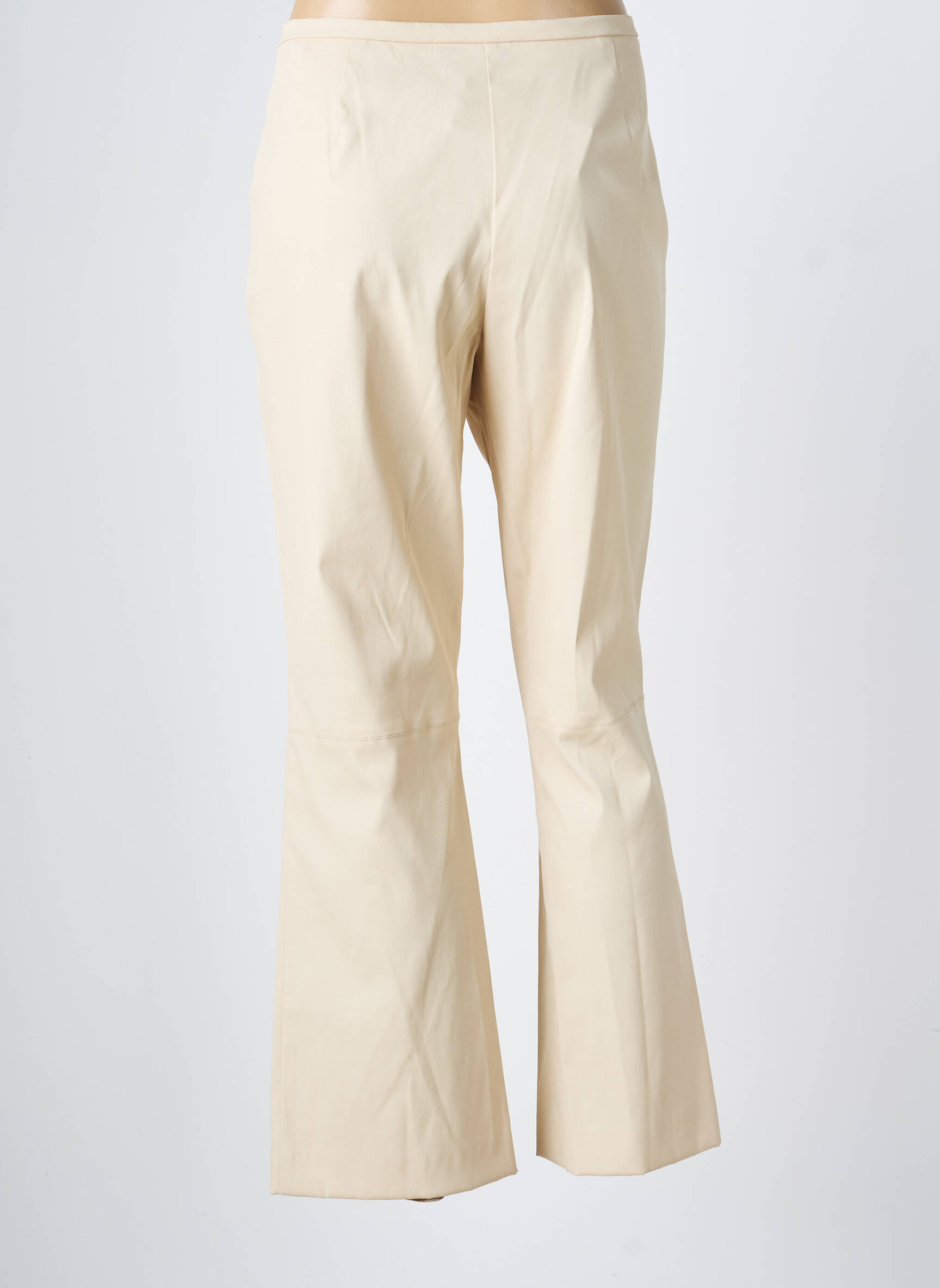 Pantalon flare taille normale taille normale beige LAURA LINDOR femme