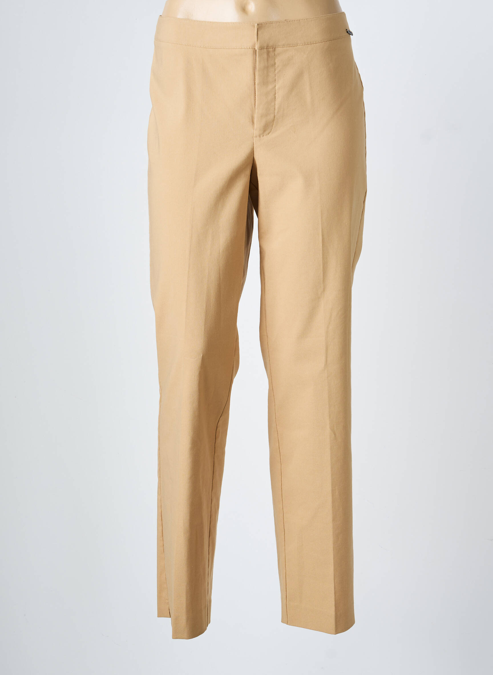 Pantalon slim tissage popeline taille normale beige MEXX femme