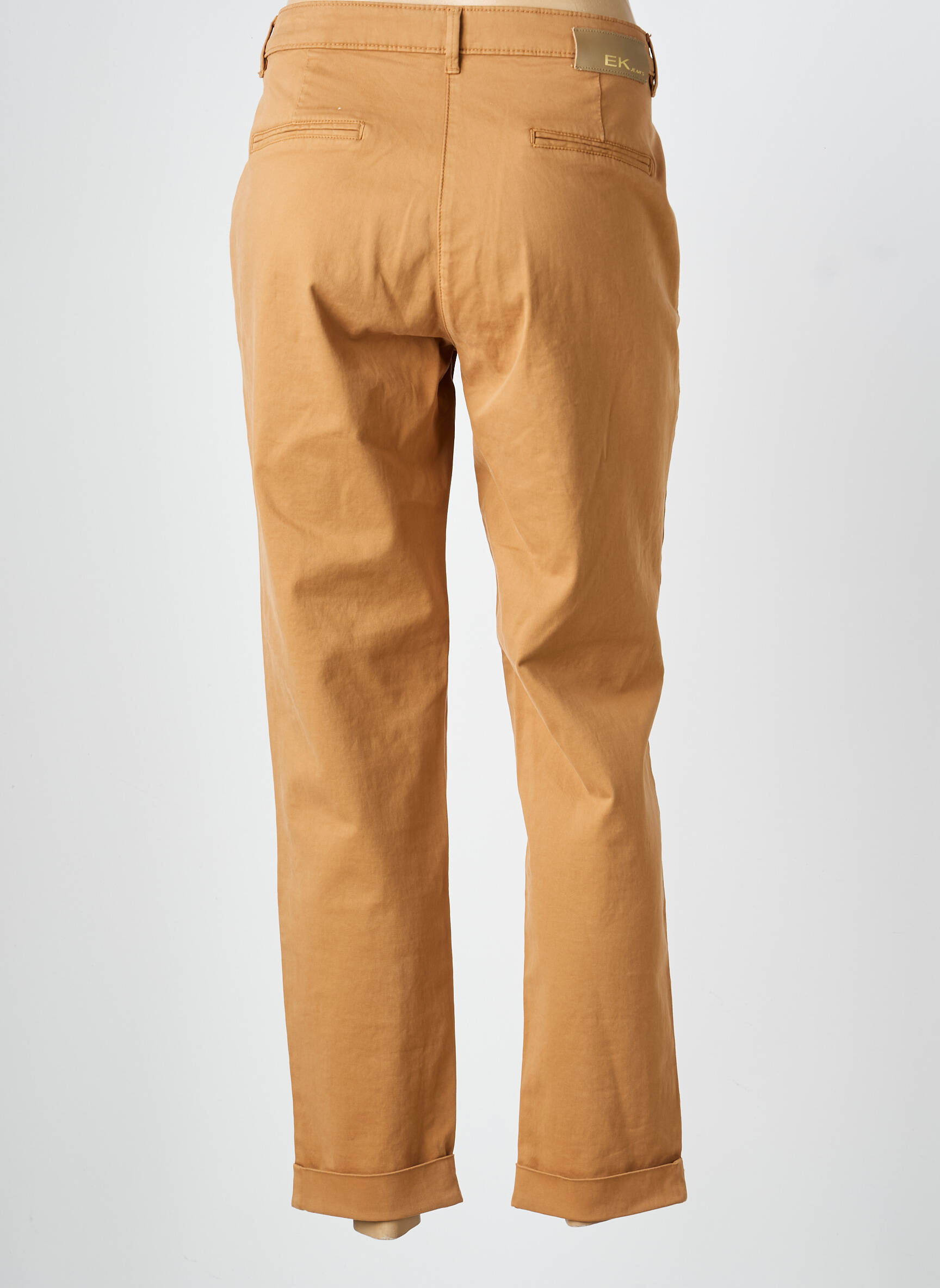 Pantalon chino tissage popeline taille normale marron EVA KAYAN femme