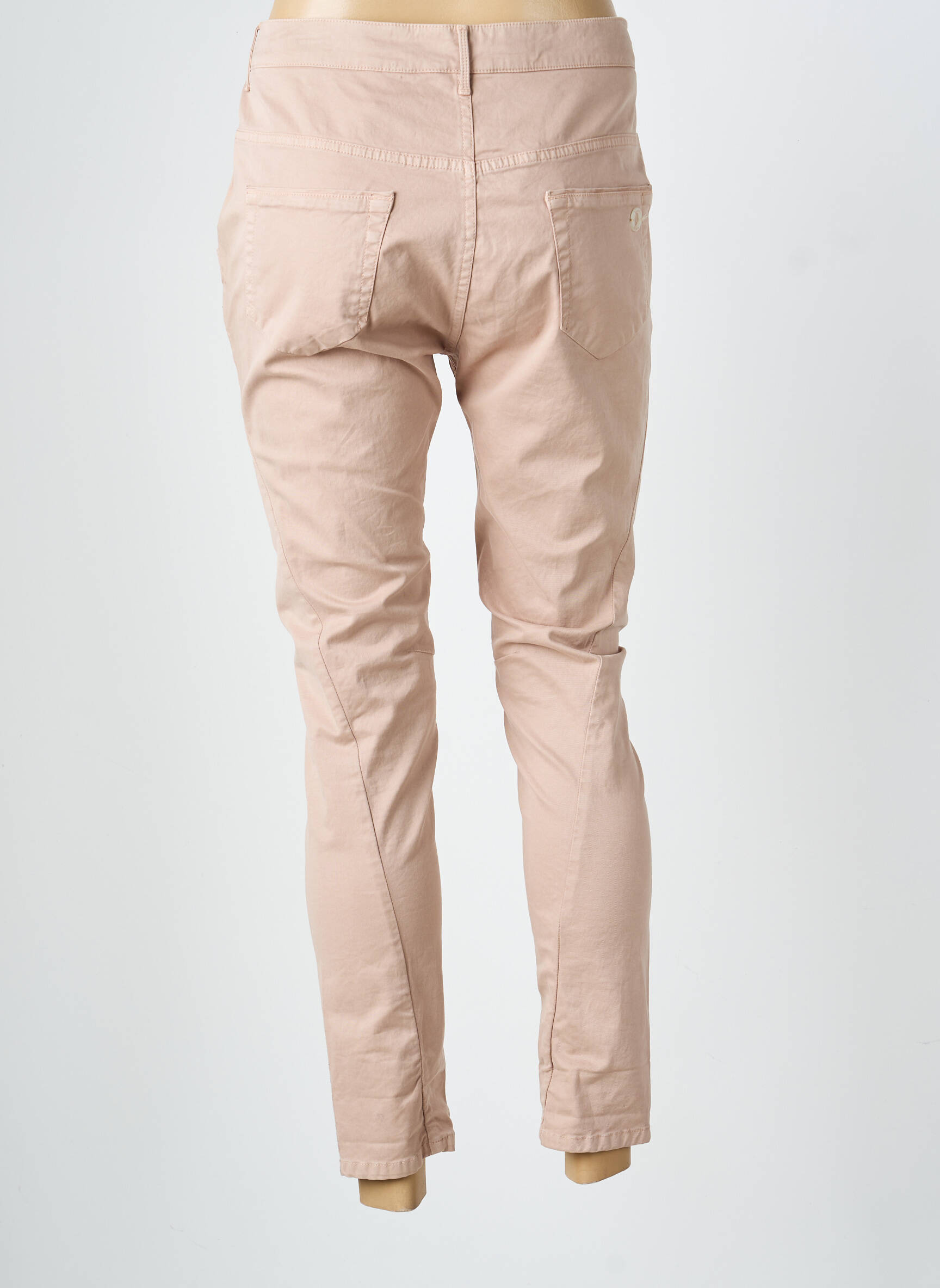 Pantalon 7/8 tissage popeline taille normale rose MANILA GRACE femme