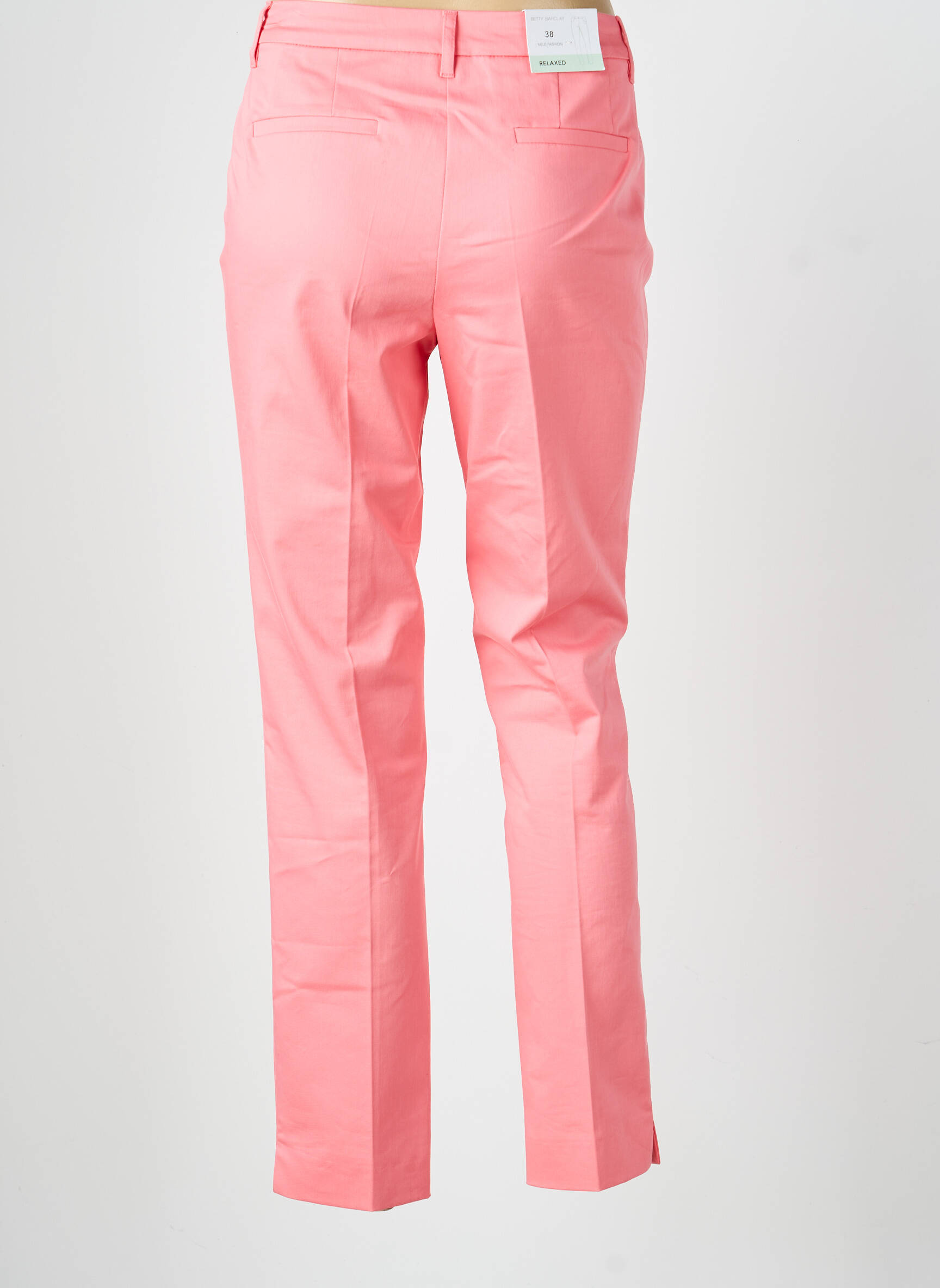 Pantalon chino tissage popeline taille normale rose BETTY BARCLAY femme