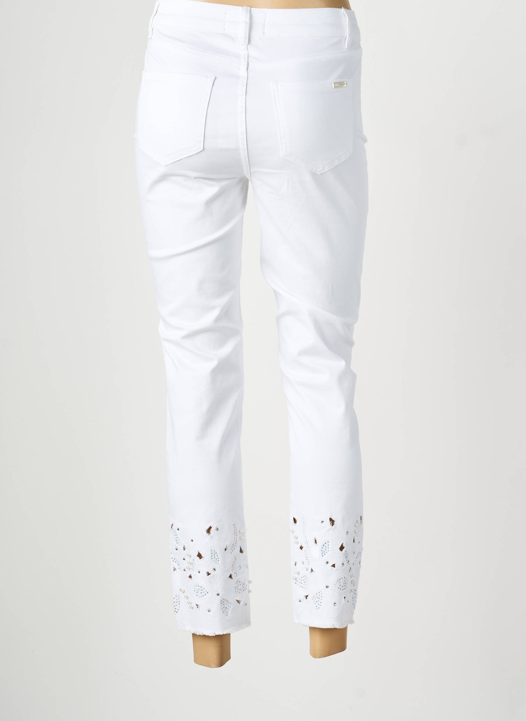 Jeans coupe slim taille normale taille normale blanc FRANK LYMAN femme
