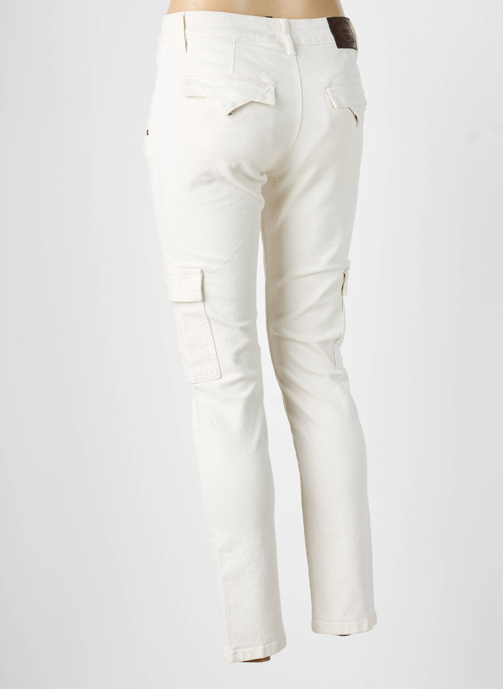 Pantalon cargo slim taille normale beige INDIES femme