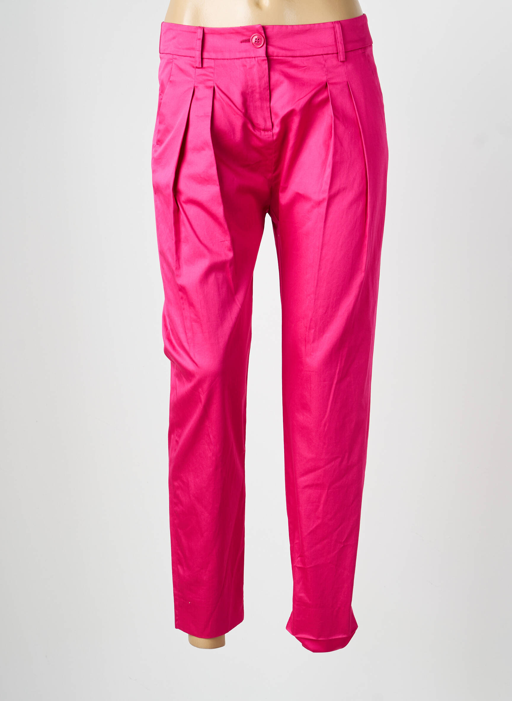 Pantalon chino tissage popeline taille normale rose PENNYBLACK femme