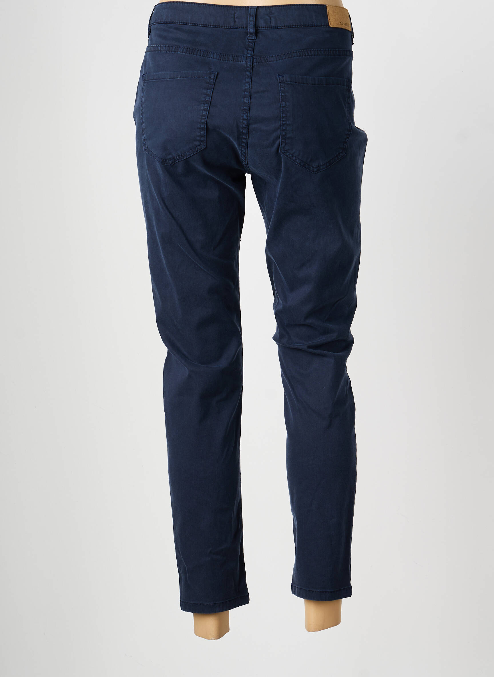 Pantalon 7/8 tissage popeline taille normale bleu BARILOCHE femme