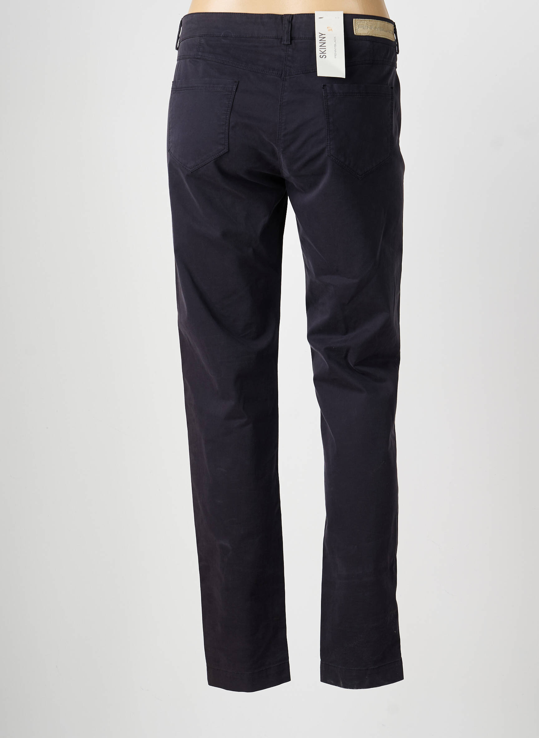 Pantalon slim tissage popeline taille normale bleu PENNYBLACK femme