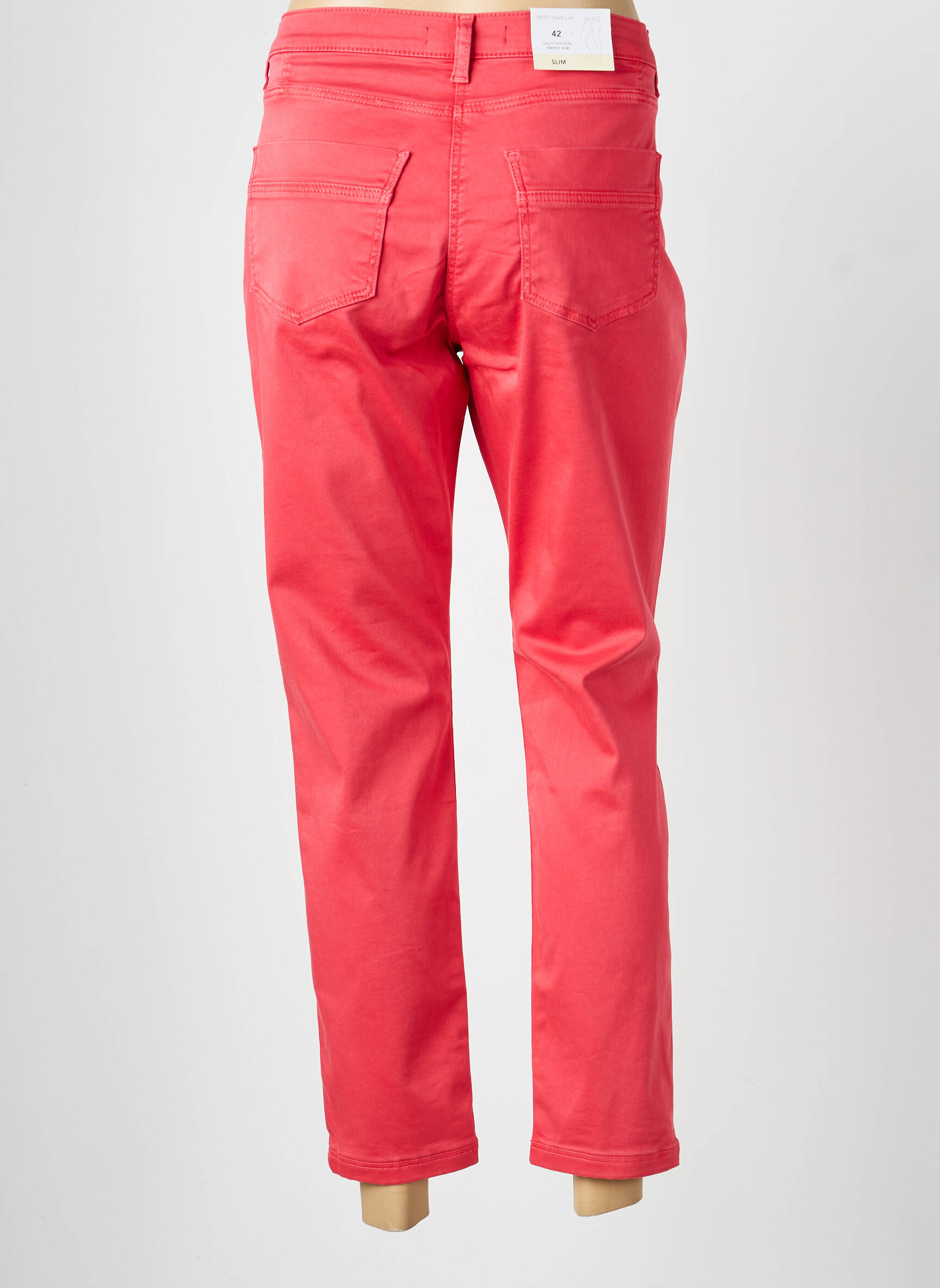 Jeans coupe slim stretch taille normale rouge BETTY BARCLAY femme