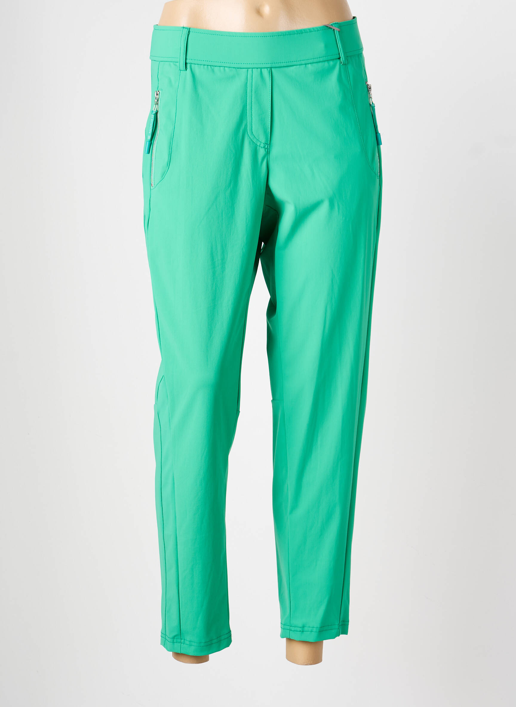 Pantalon 7/8 stretch taille normale vert RAFFAELLO ROSSI femme
