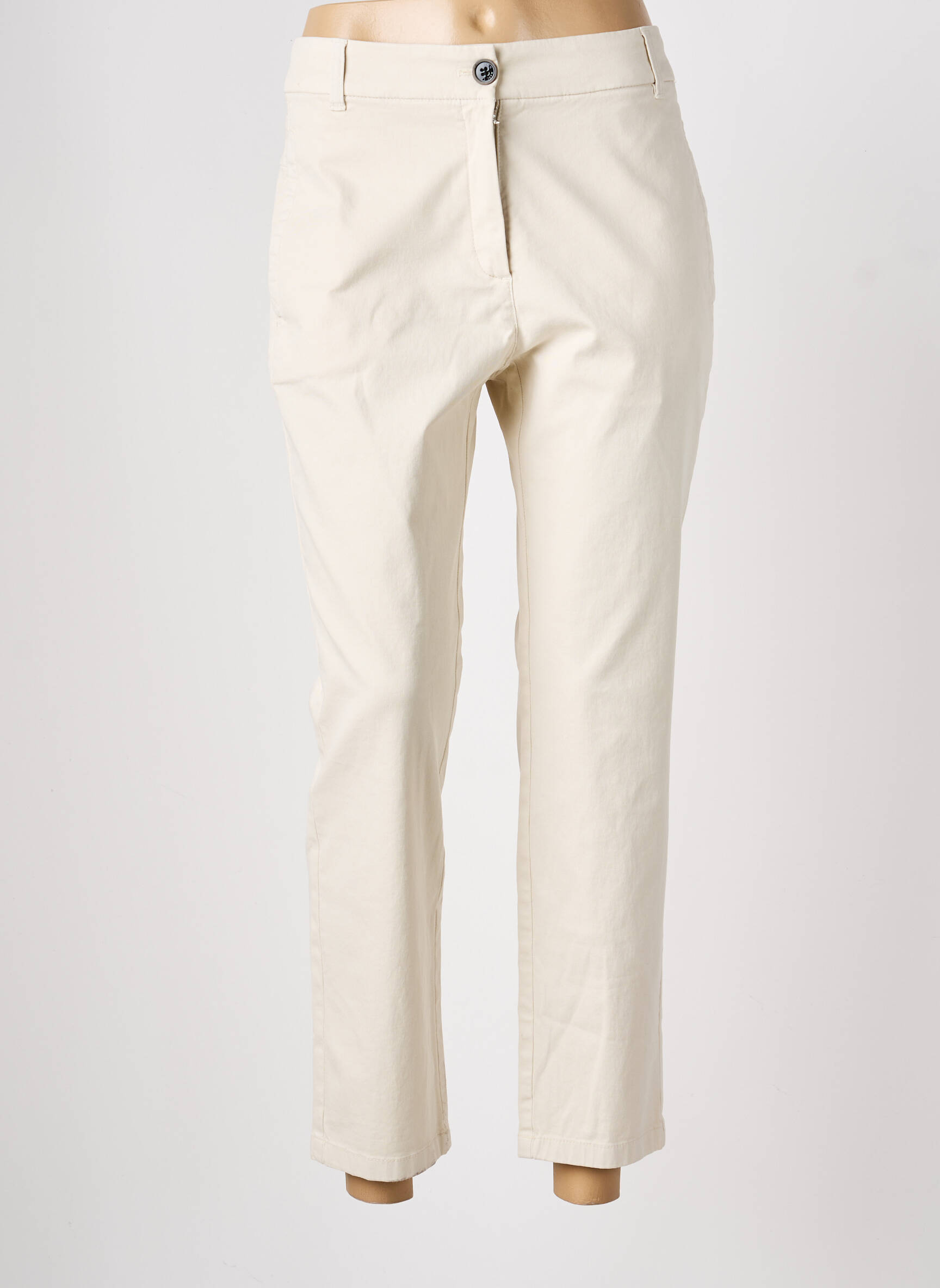 Pantalon chino tissage popeline taille normale beige MARC CAIN femme