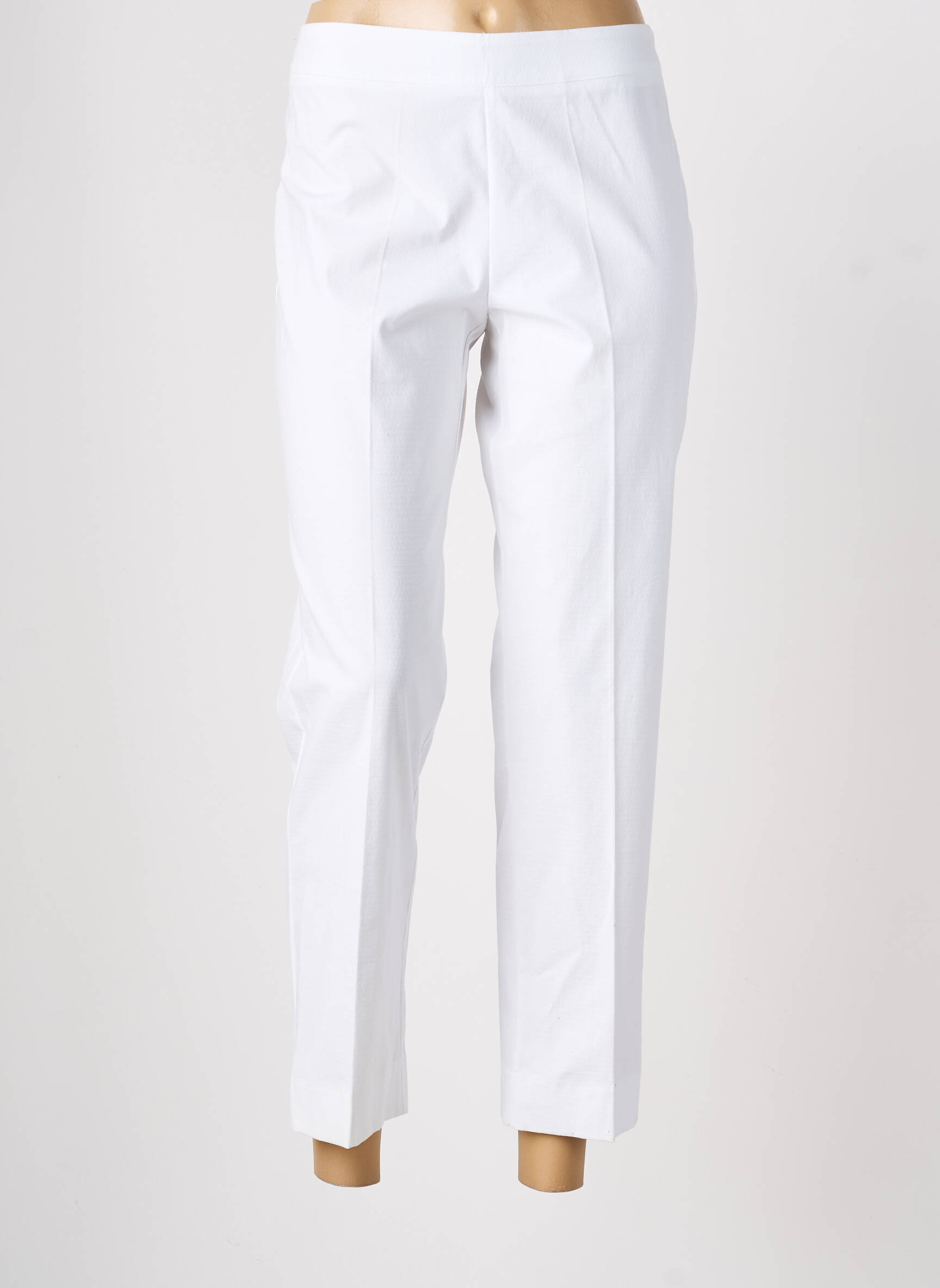 Pantalon 7/8 taille à pinces taille normale blanc MARIA BELLENTANI femme