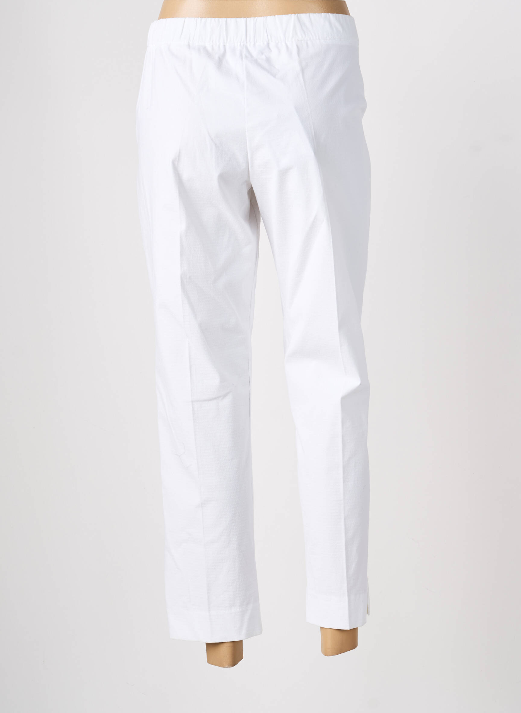 Pantalon 7/8 taille à pinces taille normale blanc MARIA BELLENTANI femme