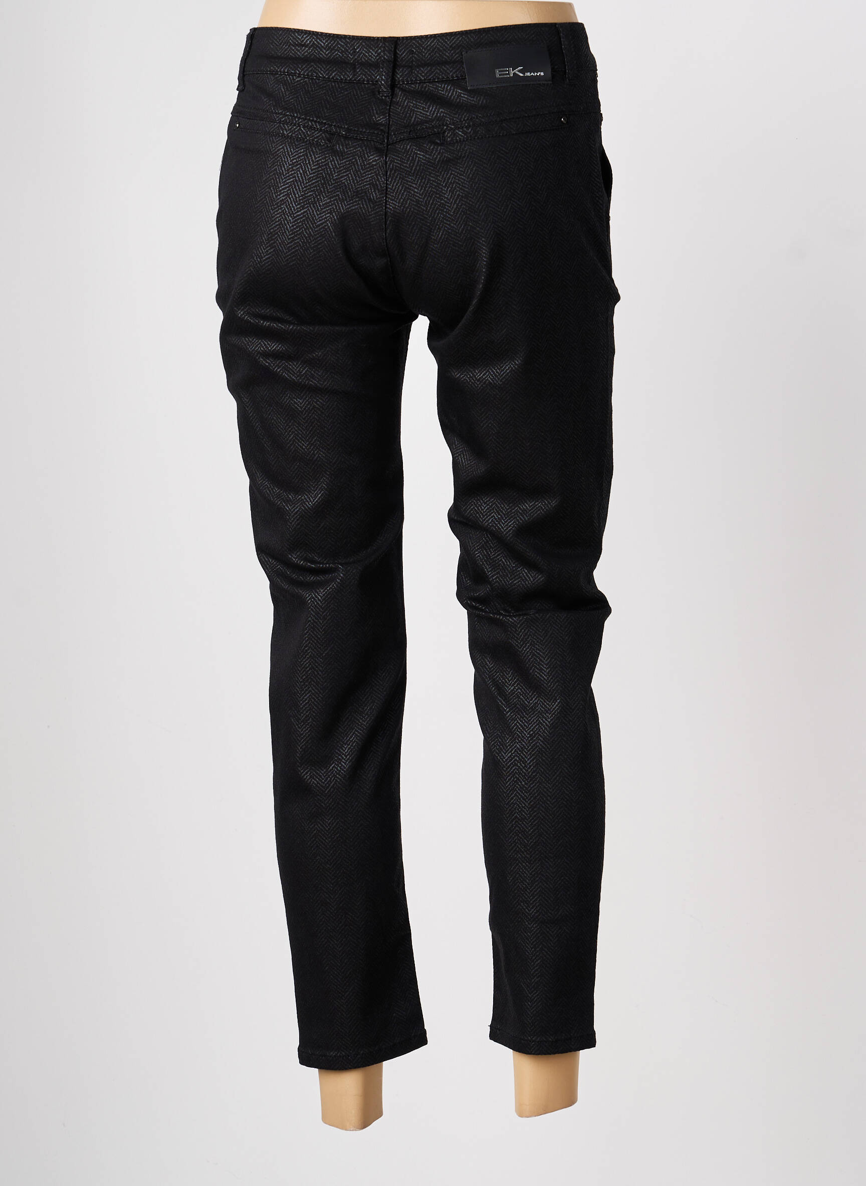 Pantalon 7/8 taille à pinces taille normale noir EVA KAYAN femme