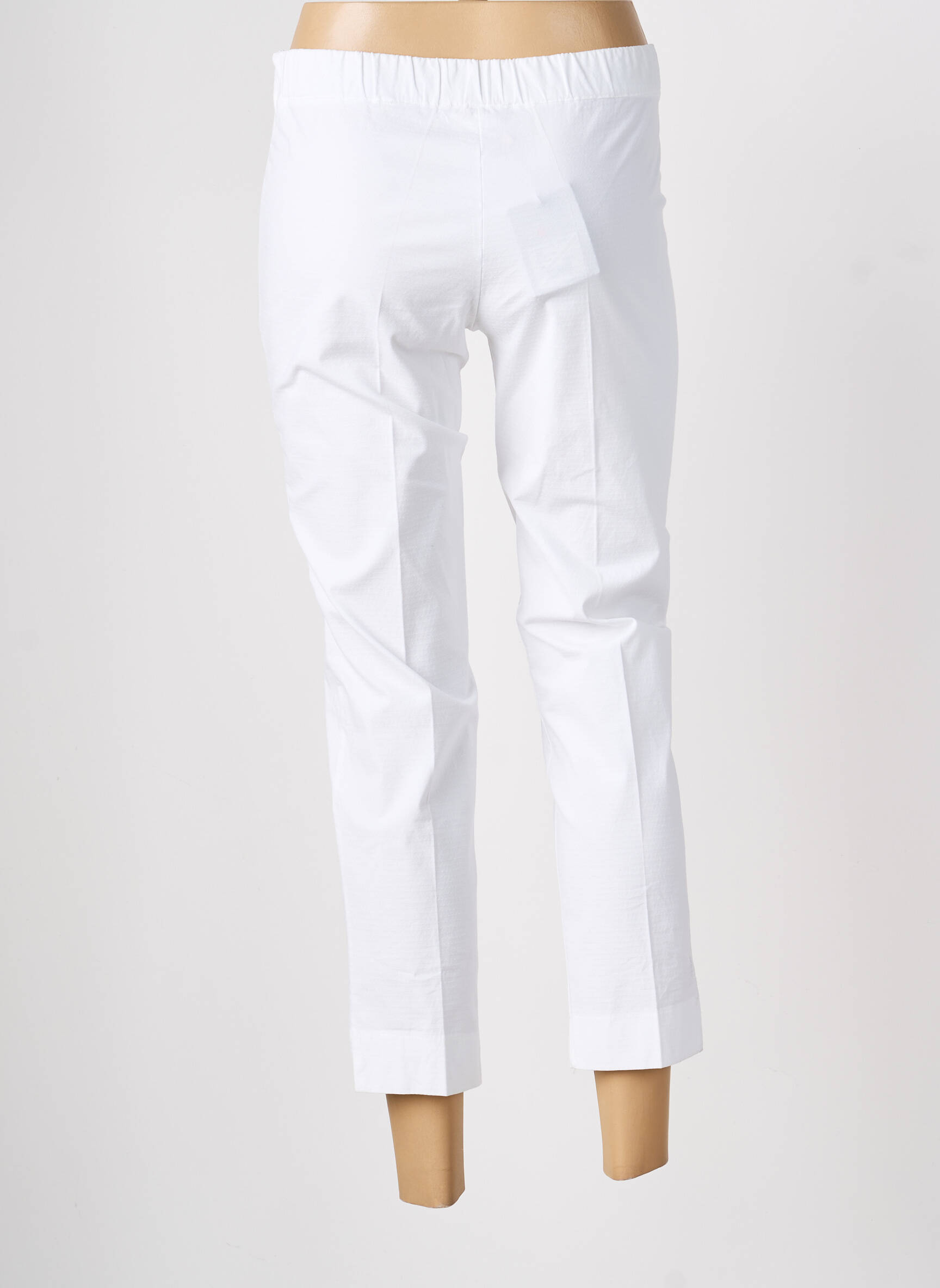 Pantalon 7/8 taille à pinces taille normale blanc MARIA BELLENTANI femme