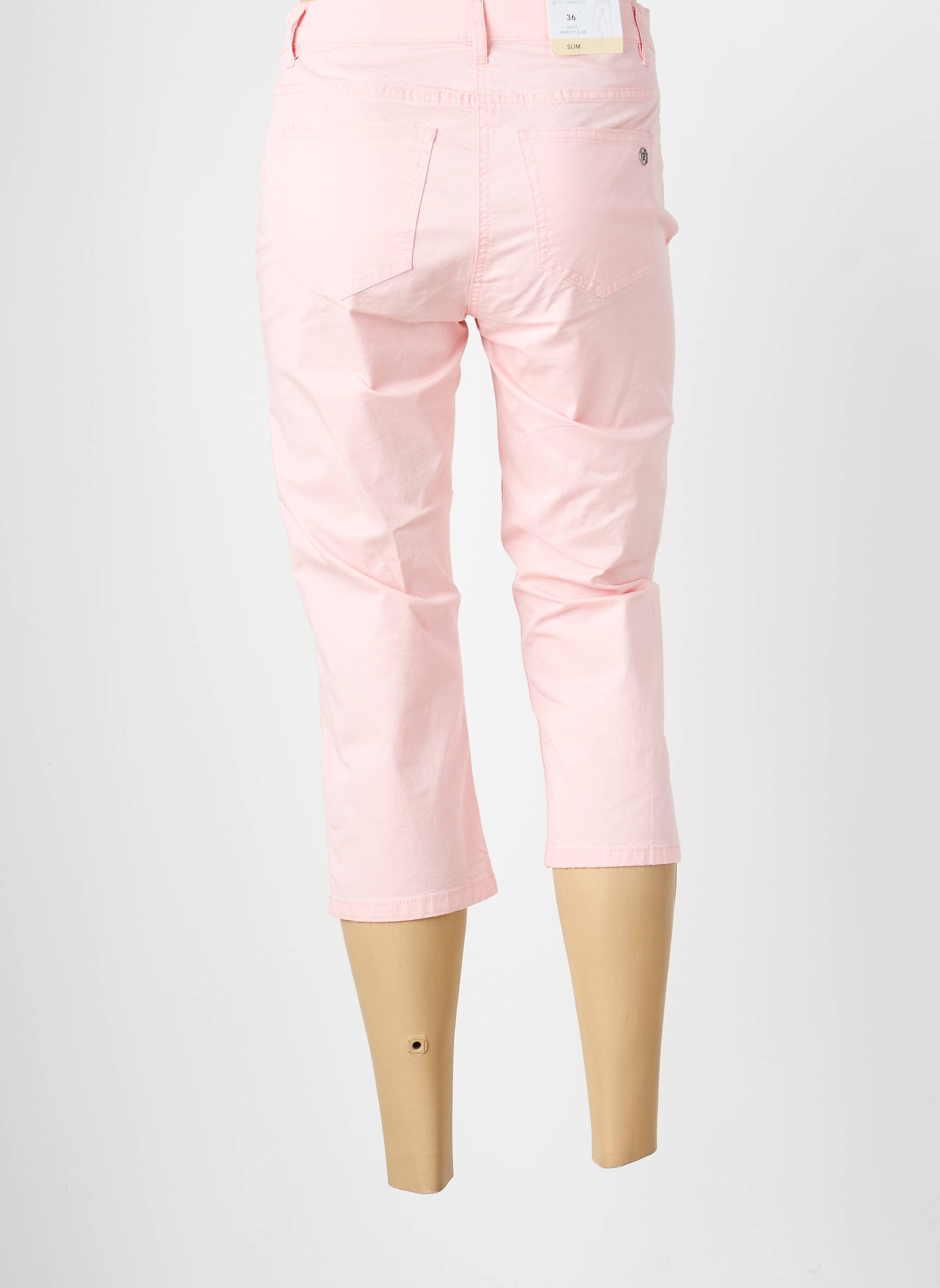 Pantacourt tissage popeline taille normale rose BETTY BARCLAY femme