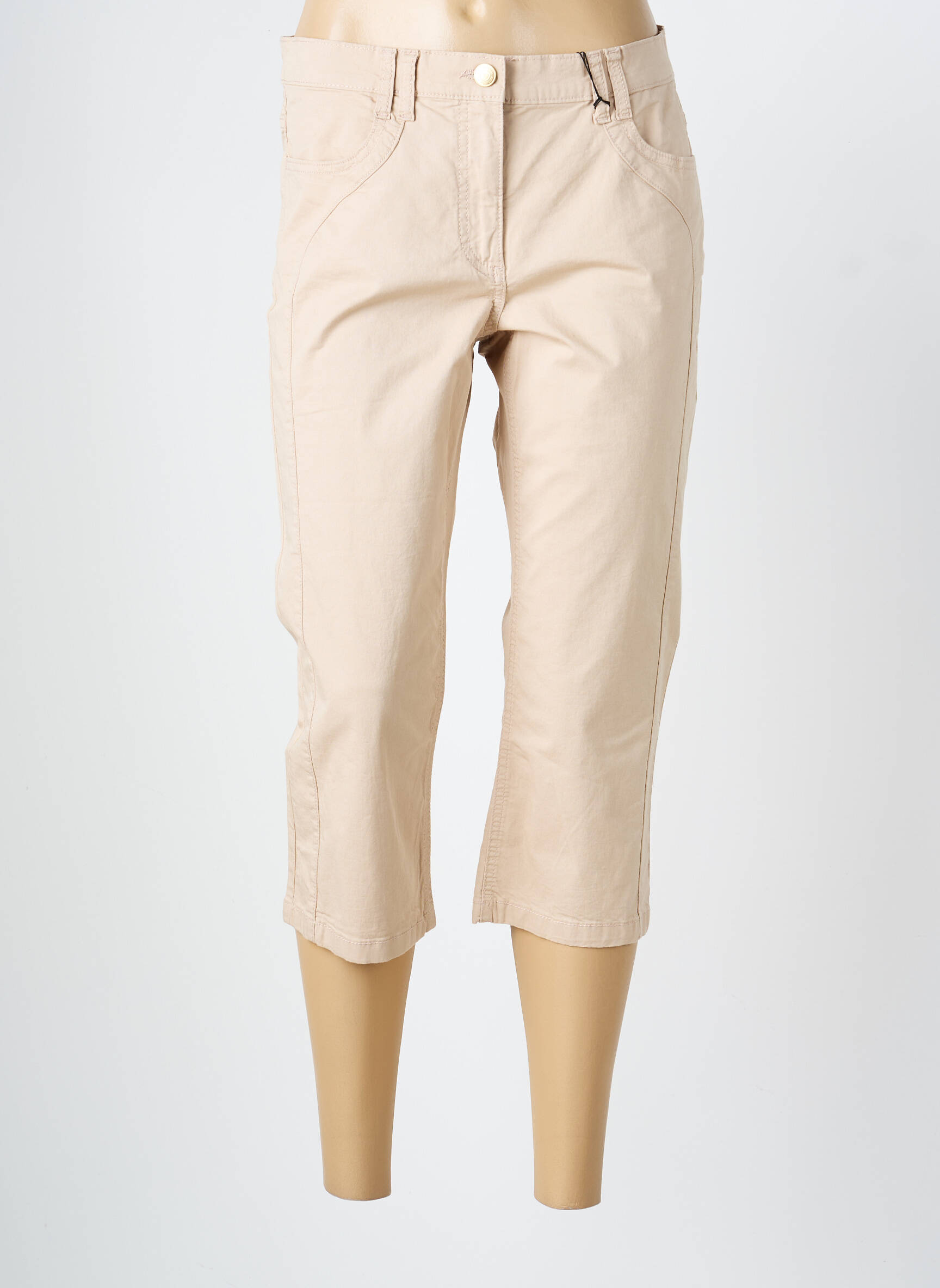 Pantacourt tissage popeline taille normale beige BETTY BARCLAY femme