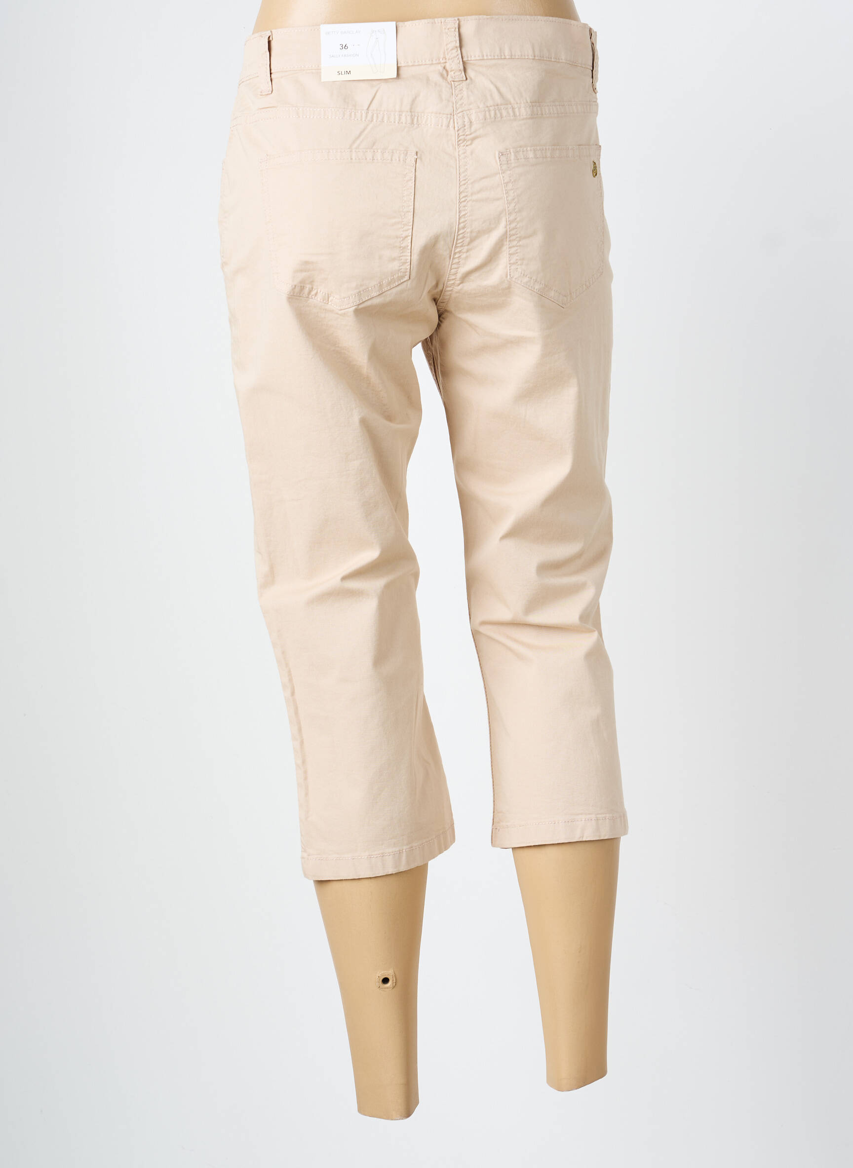 Pantacourt tissage popeline taille normale beige BETTY BARCLAY femme