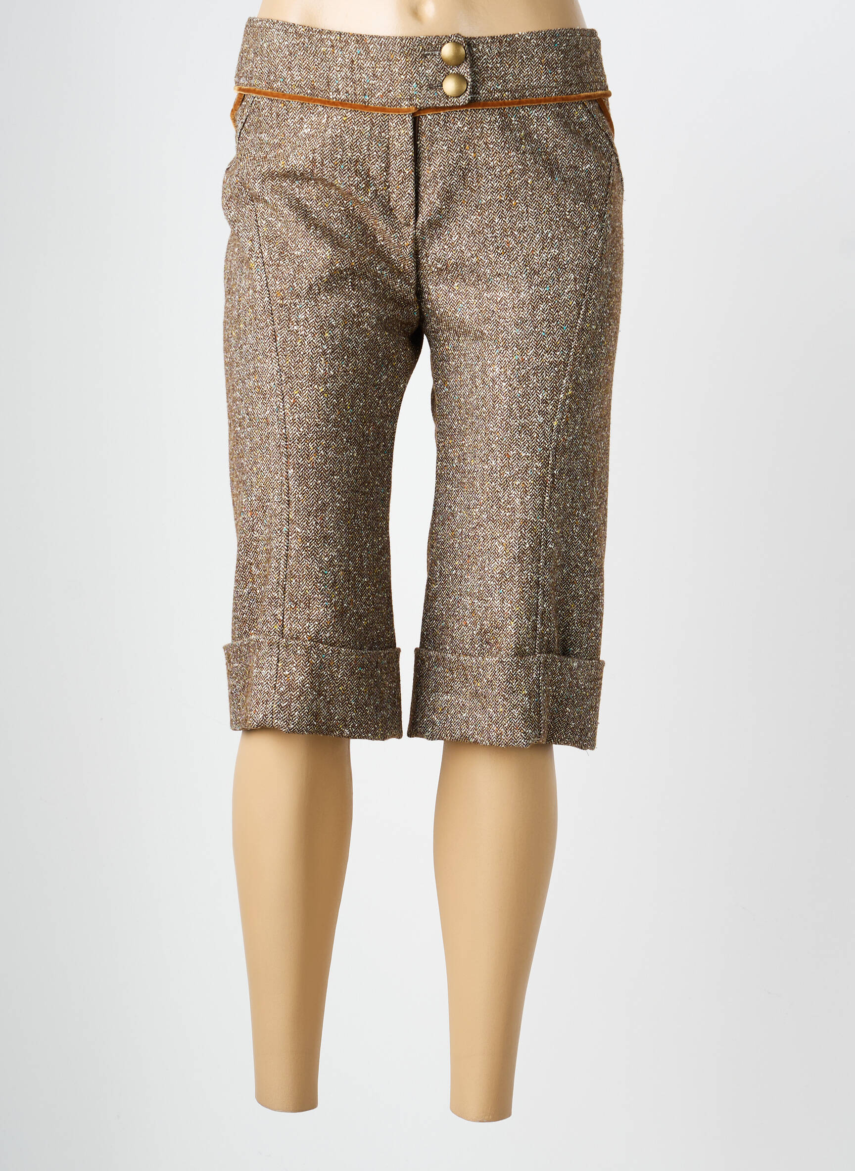 Bermuda taille normale taille normale marron NATHALIE CHAIZE femme