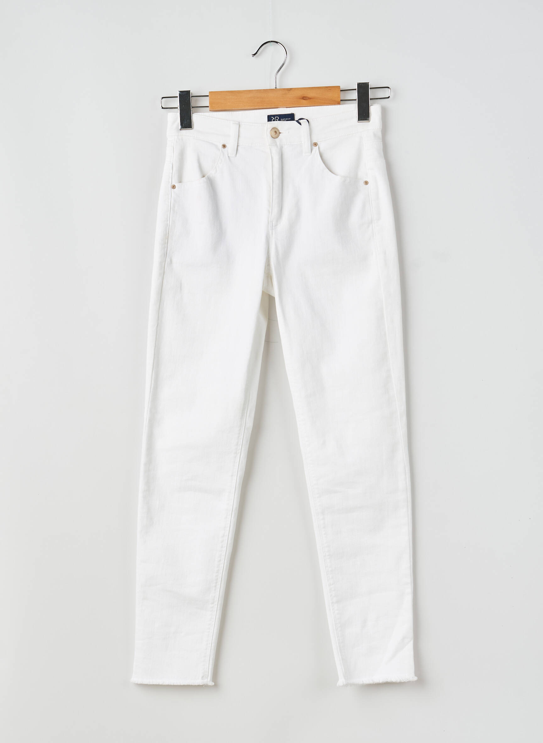 Jeans coupe slim taille haute taille haute blanc RAFFAELLO ROSSI femme