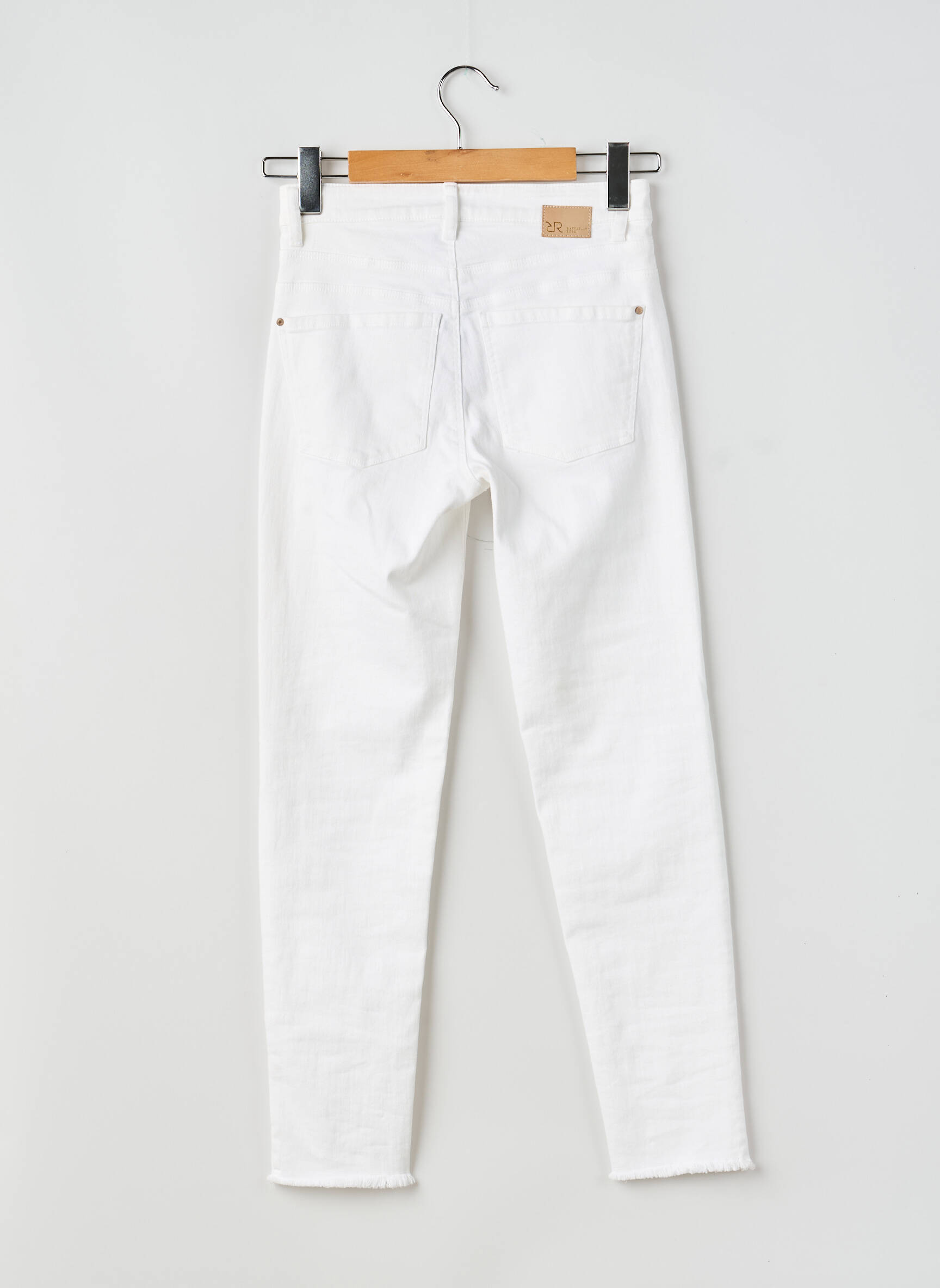 Jeans coupe slim taille haute taille haute blanc RAFFAELLO ROSSI femme