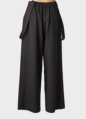 Pantalon large tissage popeline taille normale noir LUMINA femme