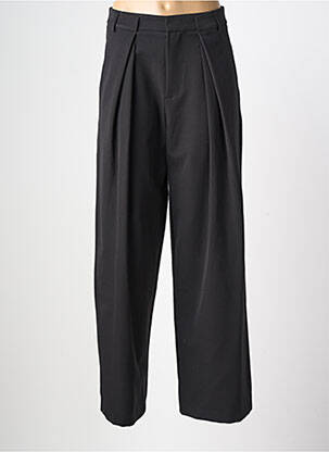 Pantalon large tissage crêpe taille haute noir GARCONNE femme
