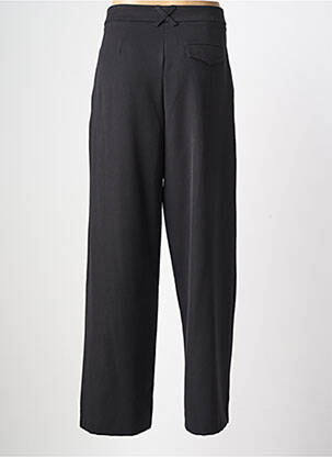 Pantalon large tissage crêpe taille haute noir GARCONNE femme