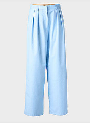 Pantalon large tissage popeline taille haute bleu GARCONNE femme