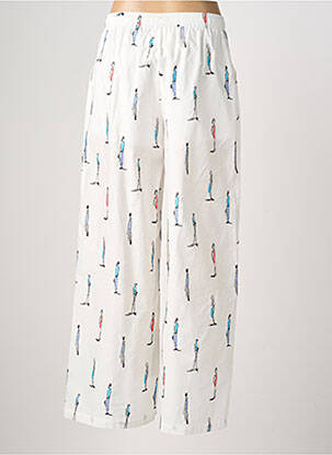 Pantalon large tissage popeline taille normale blanc LUMINA femme