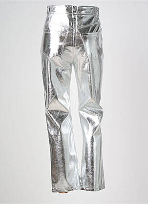 Pantalon droit taille haute taille haute argent DAPHNEA femme