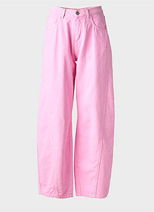 Jeans coupe large stretch taille haute rose SENES femme