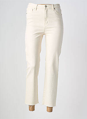 Jeans coupe slim taille haute taille haute beige R.DISPLAY femme