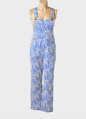 Salopette coupe droite fines bretelles bleu GRACIELA femme