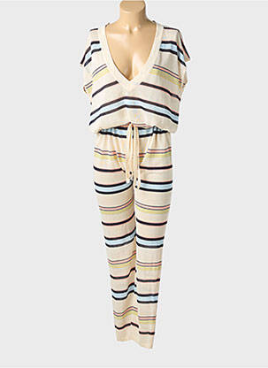 Combi-pantalon manches courtes manches courtes beige V.CODE femme