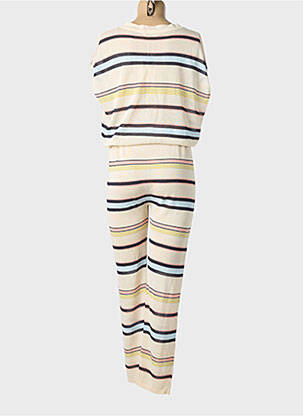 Combi-pantalon manches courtes manches courtes beige V.CODE femme