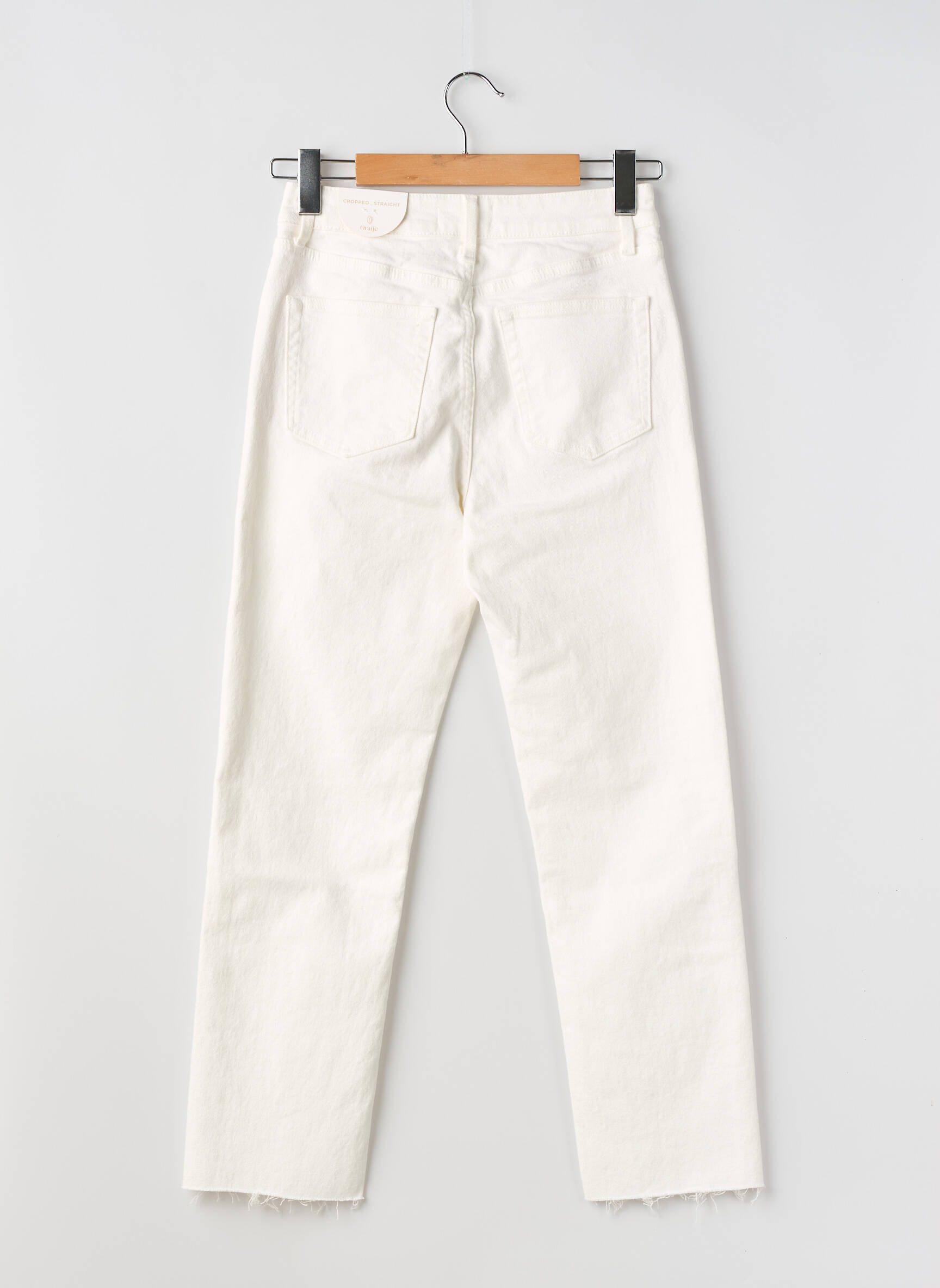Jeans coupe droite taille haute taille haute blanc ORAIJE femme