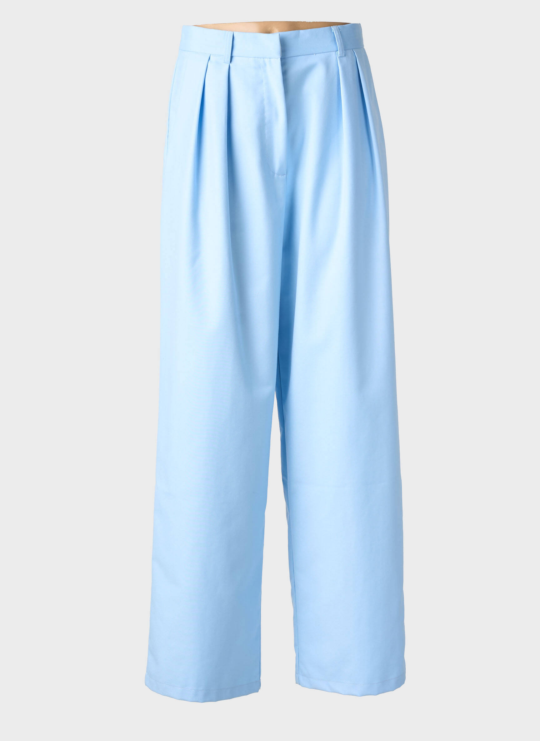Pantalon large tissage popeline taille haute bleu GARCONNE femme