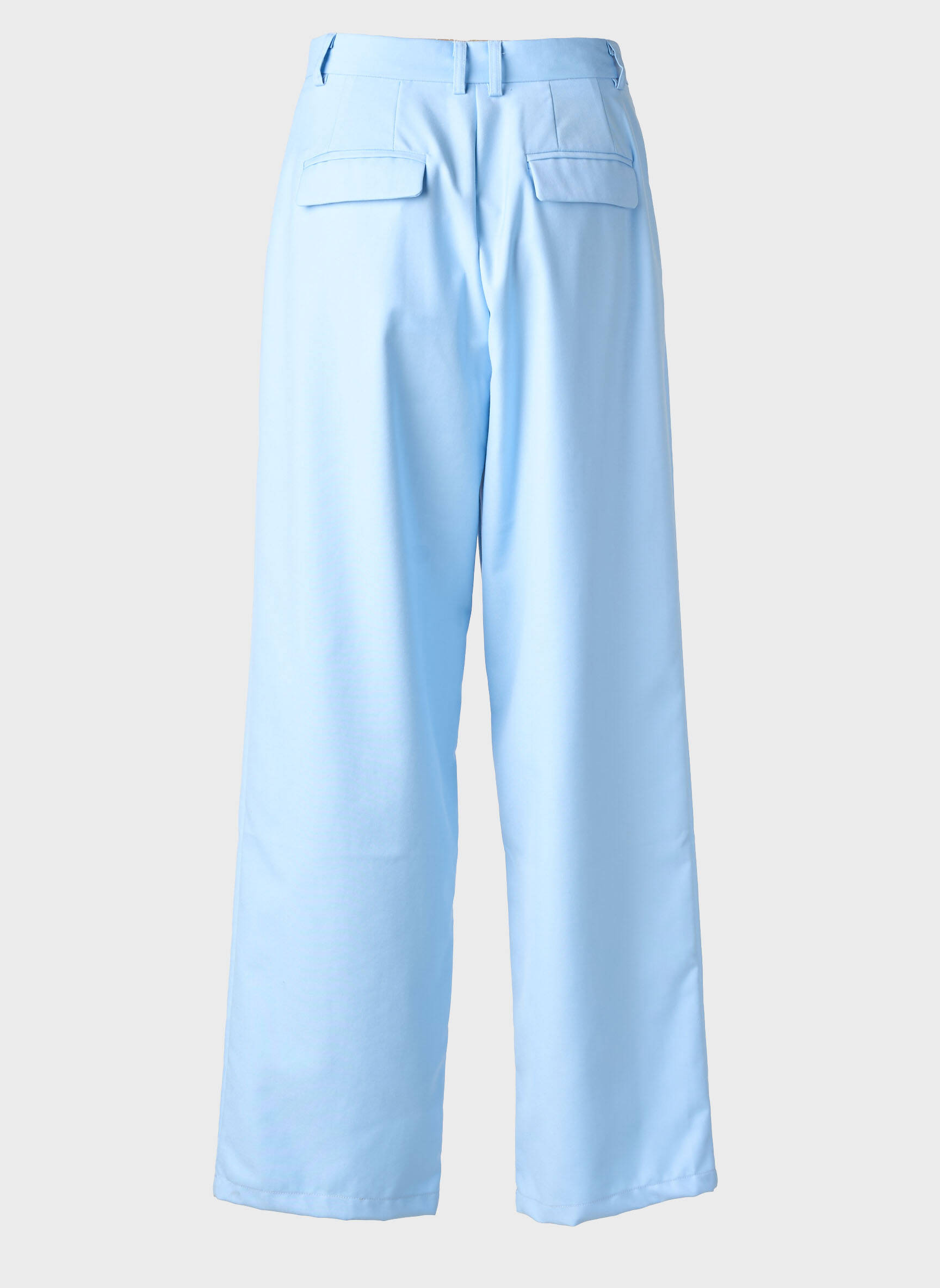 Pantalon large tissage popeline taille haute bleu GARCONNE femme