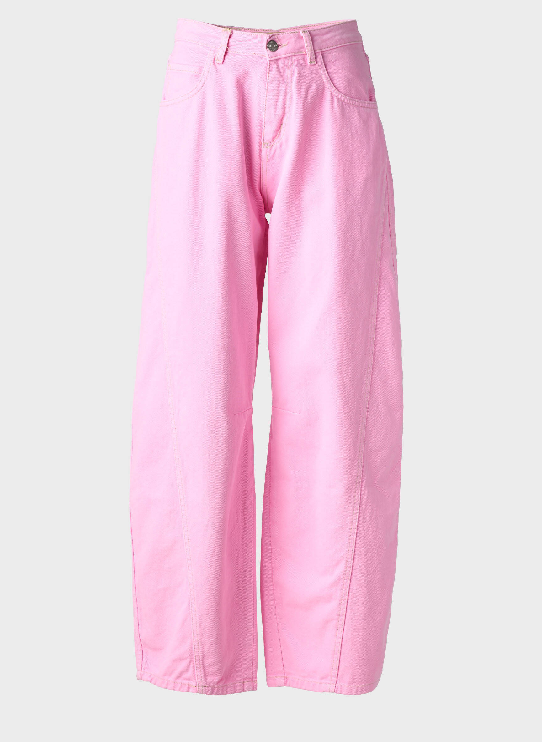 Jeans coupe large stretch taille haute rose SENES femme