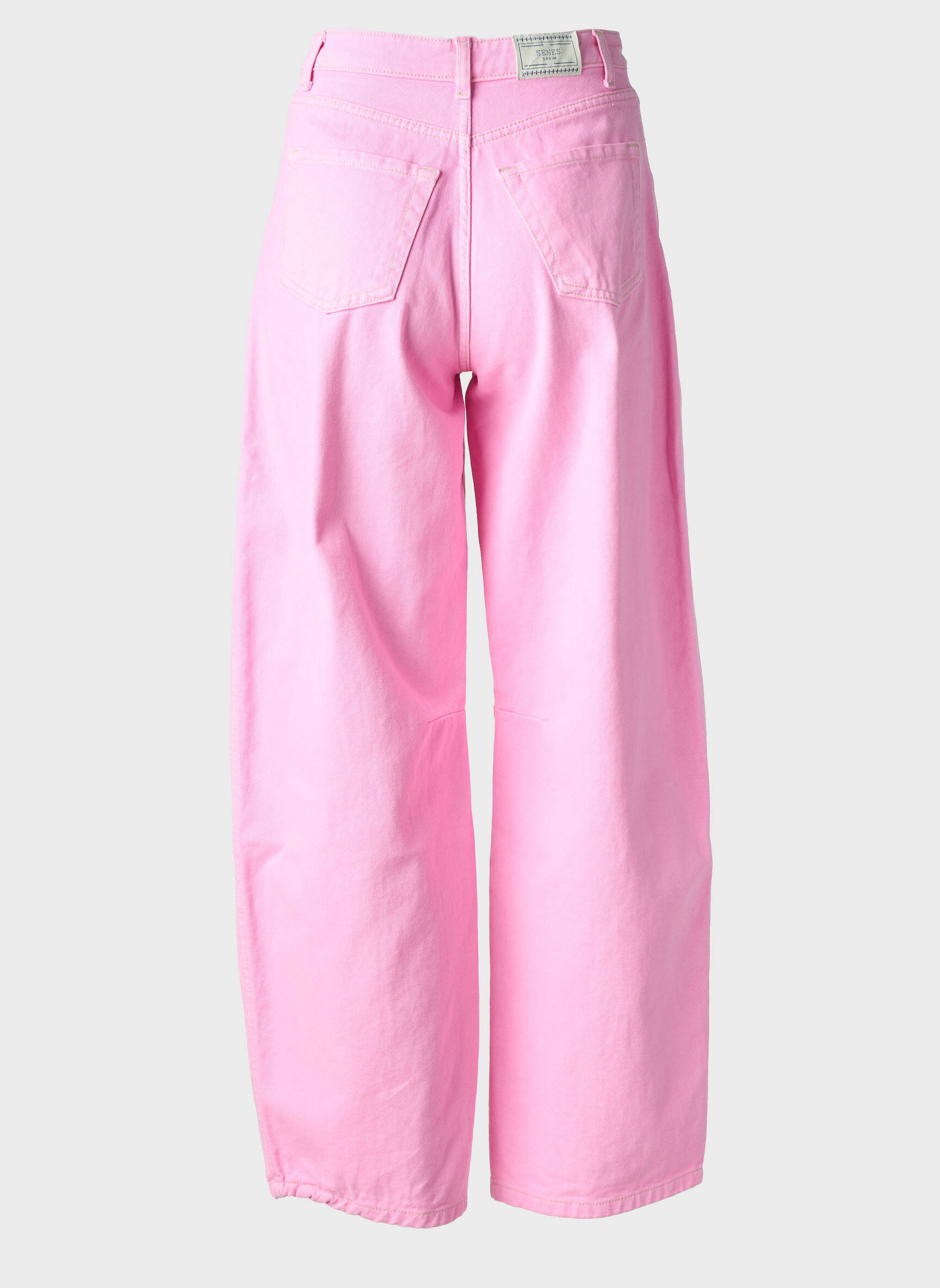Jeans coupe large stretch taille haute rose SENES femme