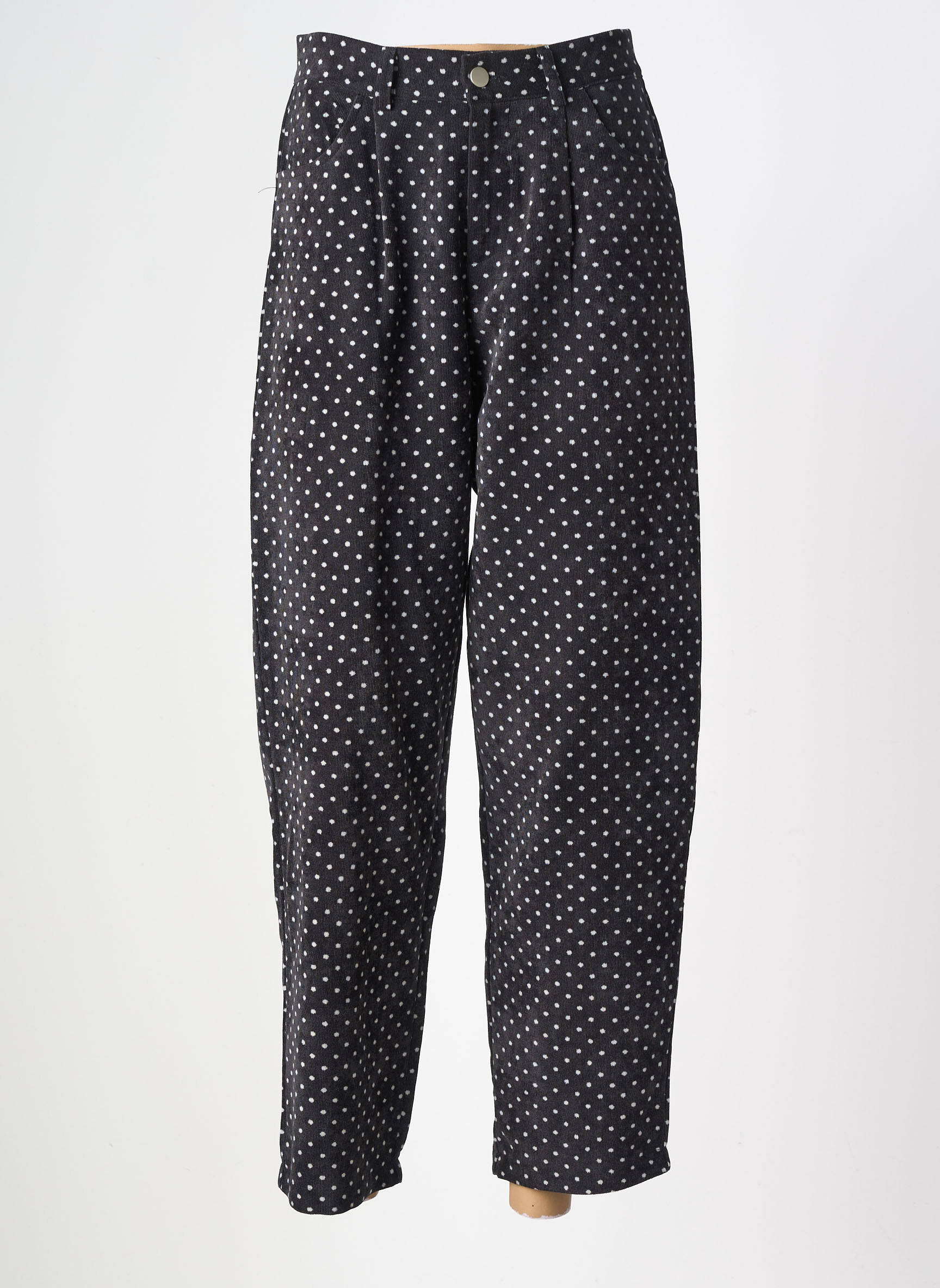 Pantalon droit stretch taille haute noir ELLI WHITE femme