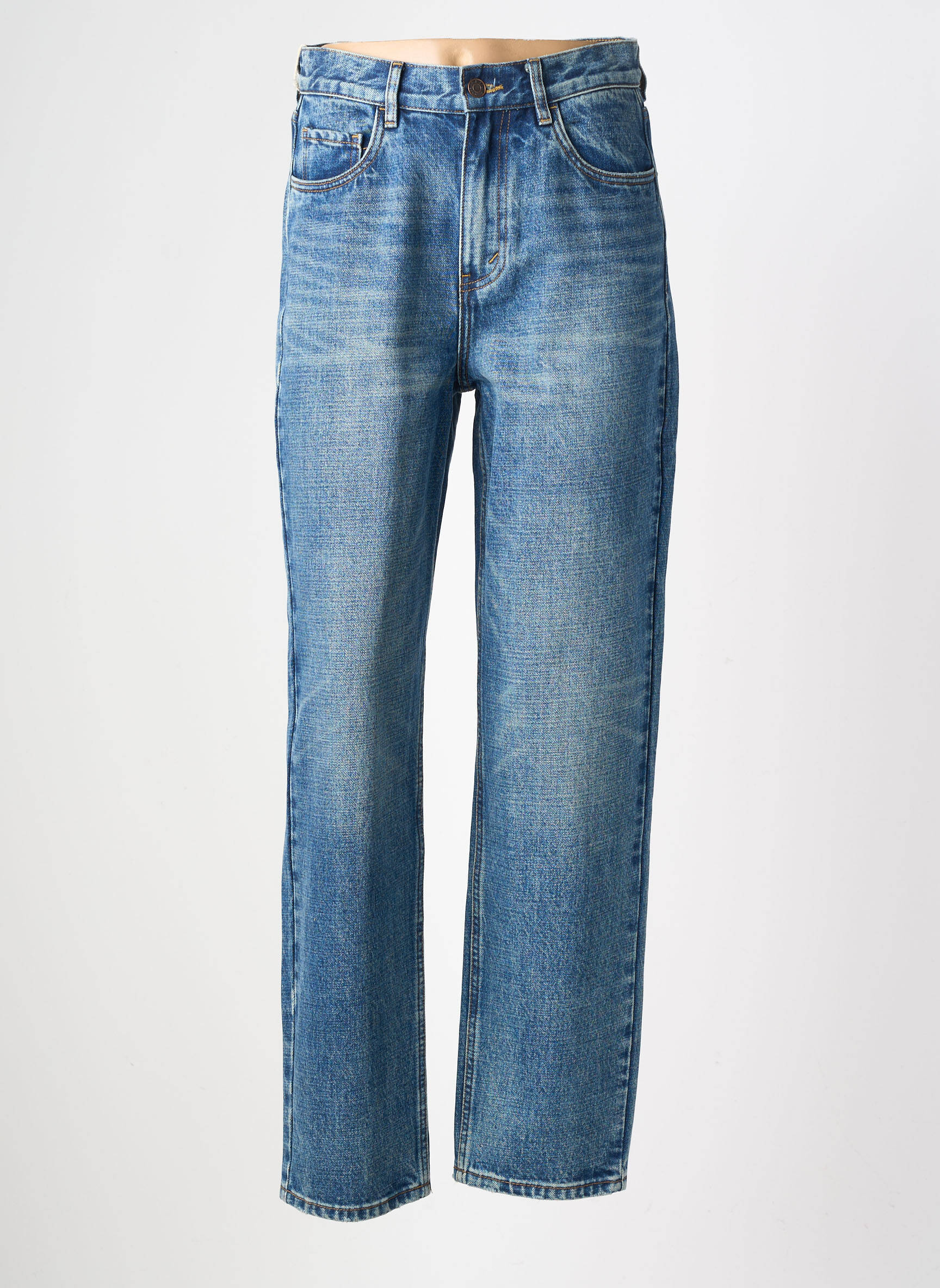 Jeans coupe droite taille haute taille haute bleu R.DISPLAY femme